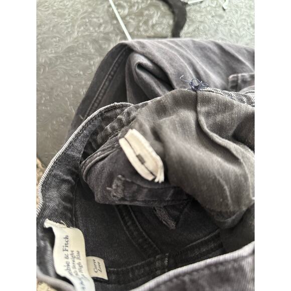 Abercrombie & Fitch Jeans Women's 24/00 Black 90s Straight Ultra High Rise - Picture 5 of 6